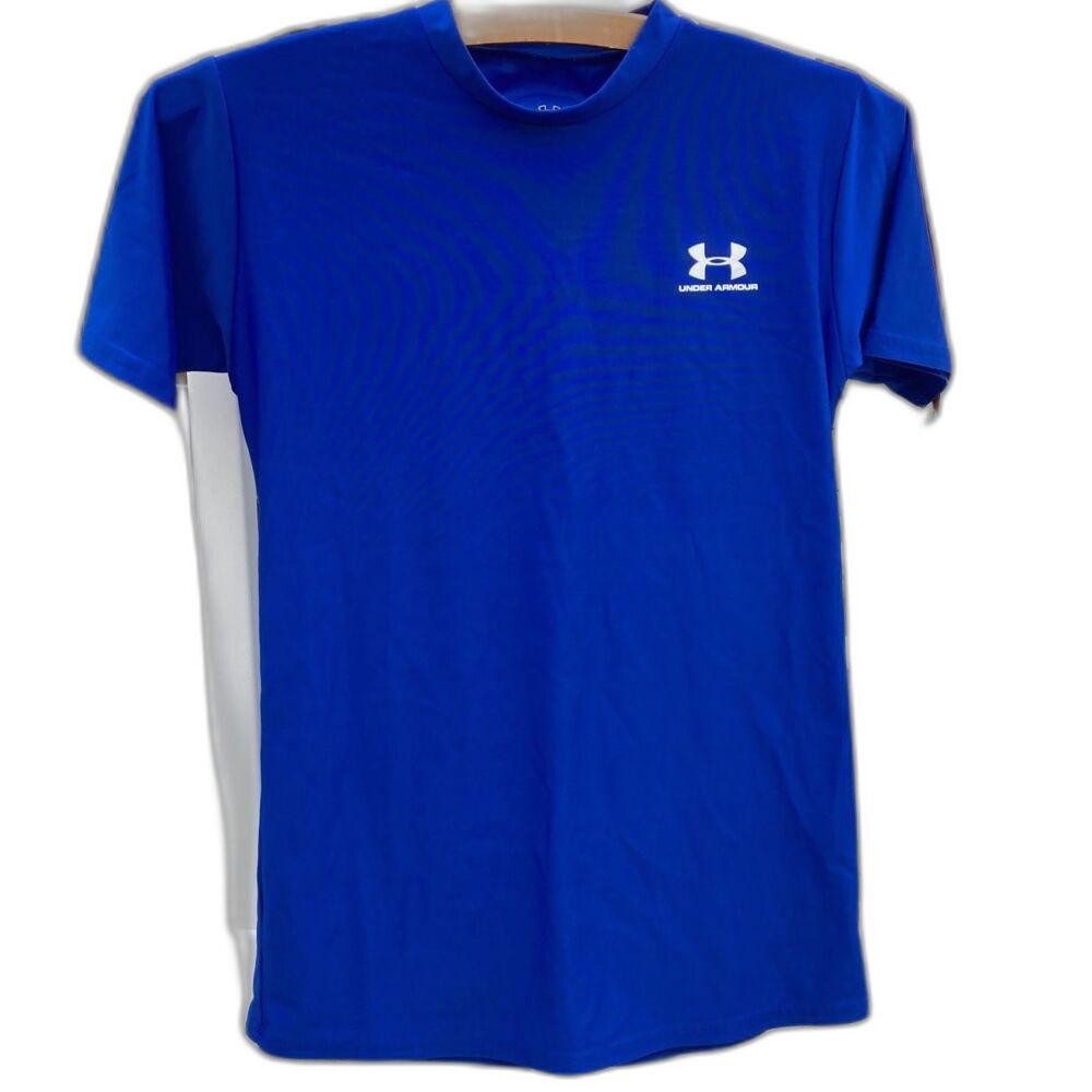 UNDER ARMOUR Royal Blue Athletic Short Sleeves T Shirt Youth UNISEX- XL